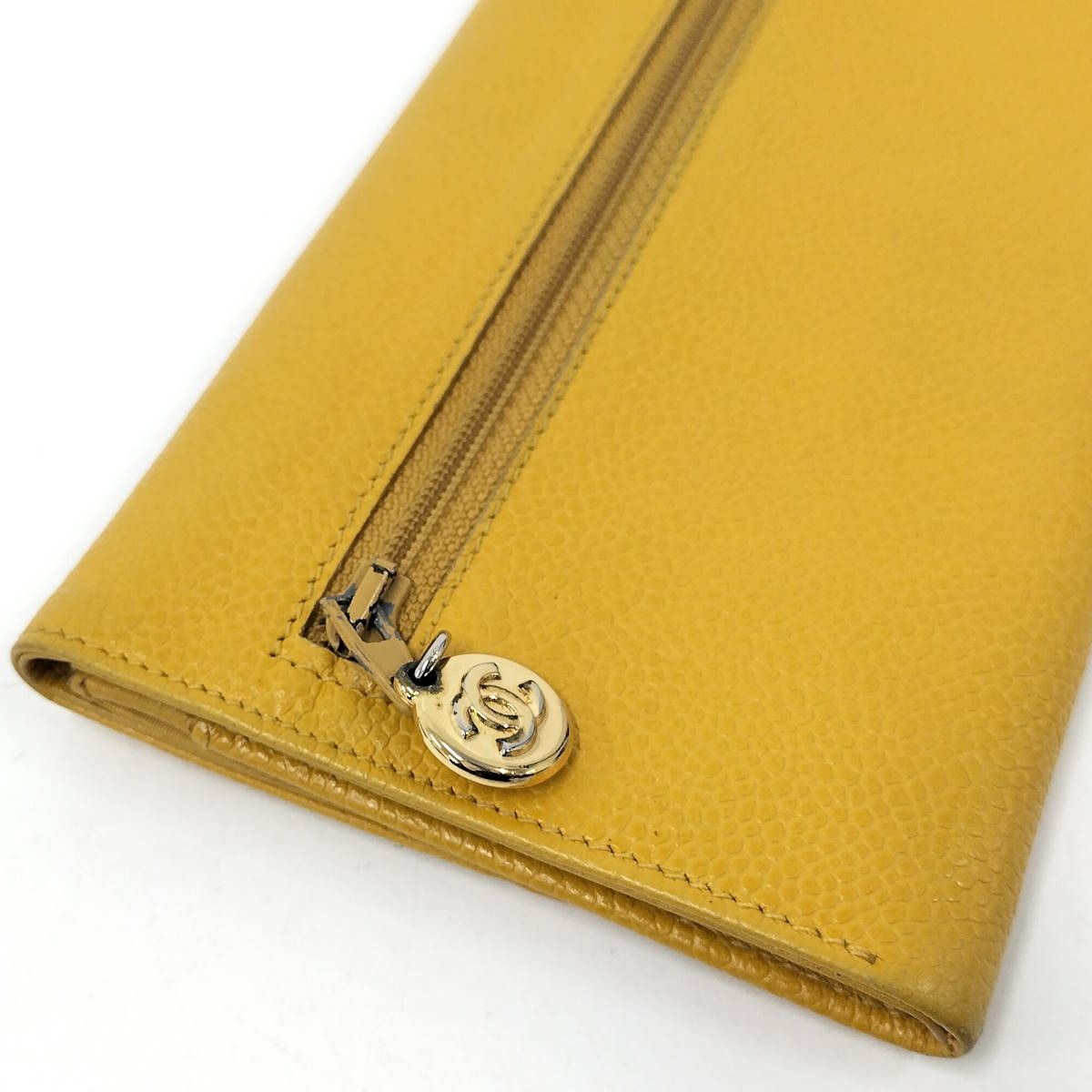 CHANEL 二つ折り 長財布 ココマーク レザー イエロー - メルカリ