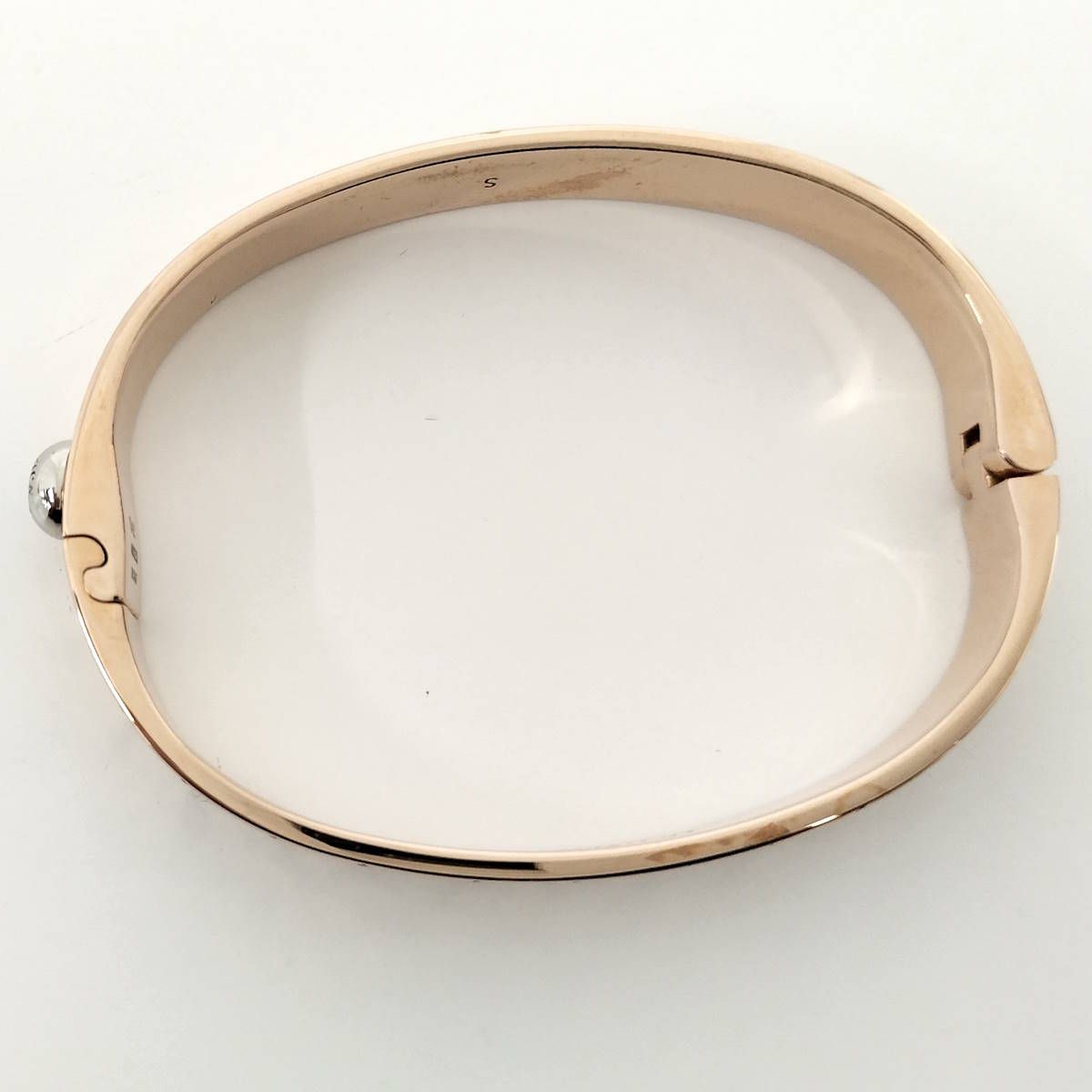 LOUIS VUITTON カフ ナノグラム ブレスレット Sサイズ メッキ シルバー