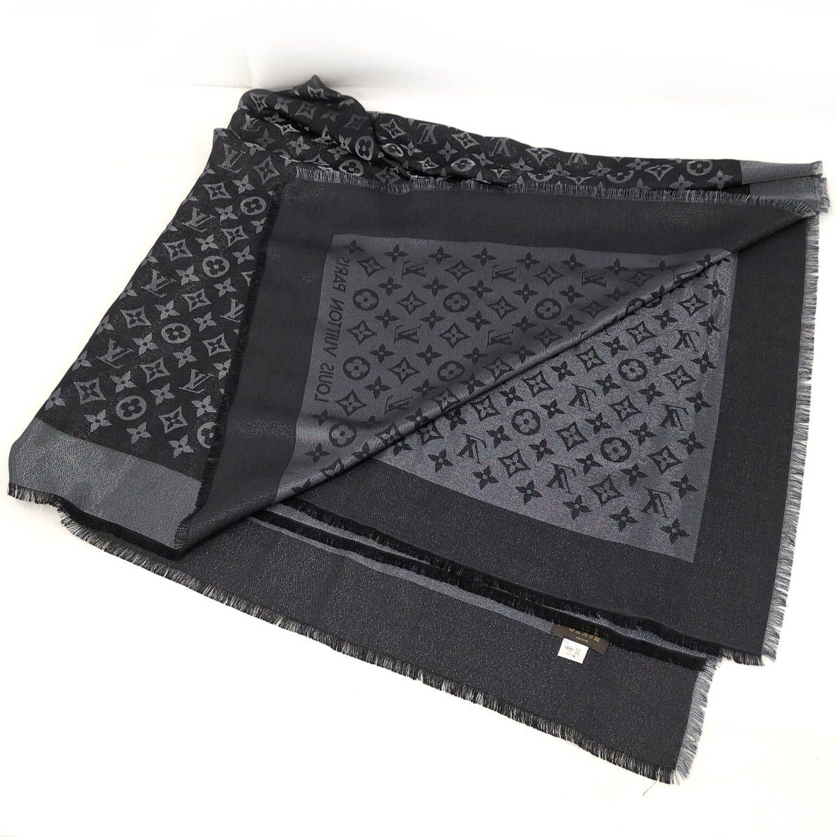 LOUIS VUITTON ストール モノグラム ブラック 410190