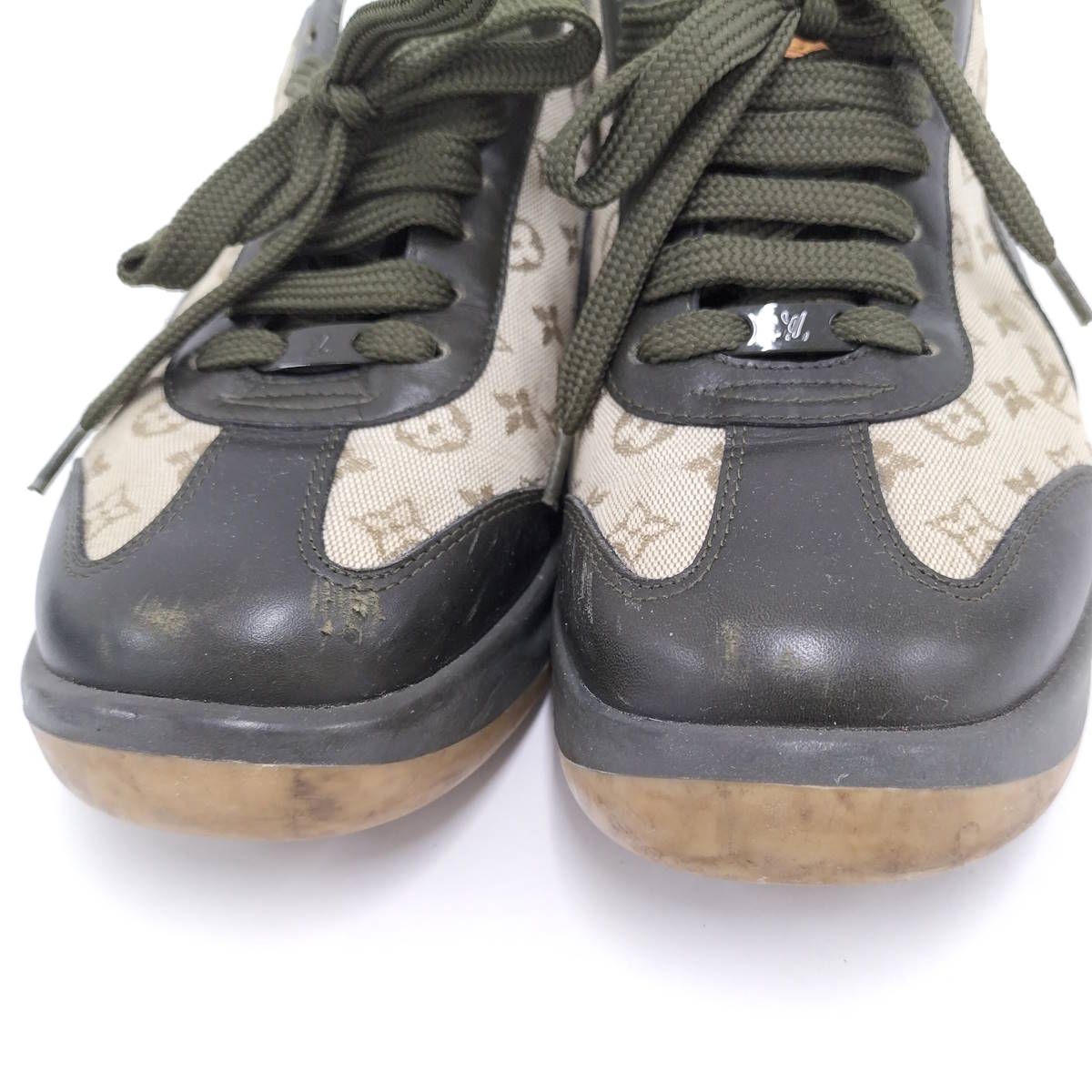 LOUIS VUITTON スニーカー モノグラムミニ キャンバス レザー ブラウン