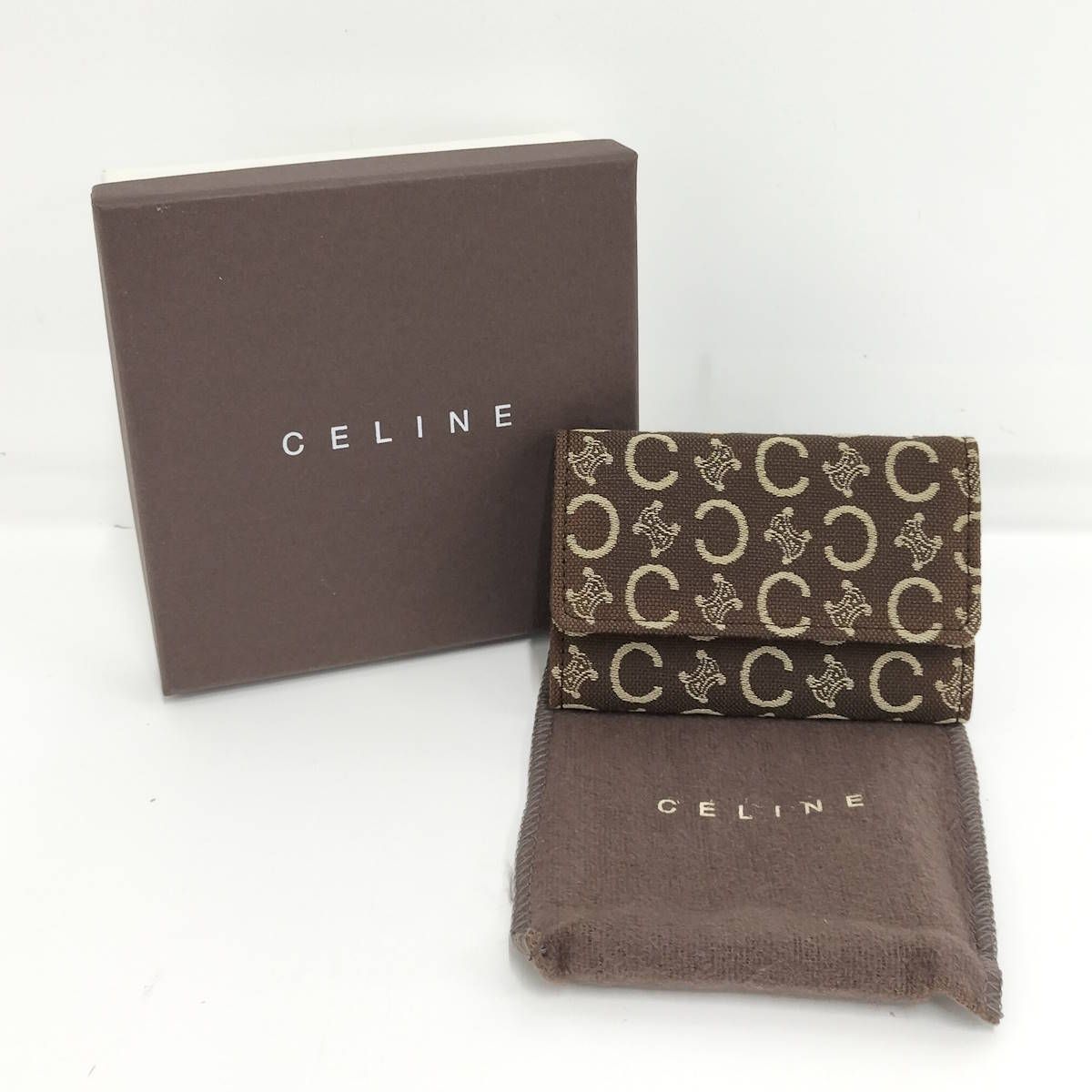 CELINE 6連キーケース マカダム キャンバス ブラウン