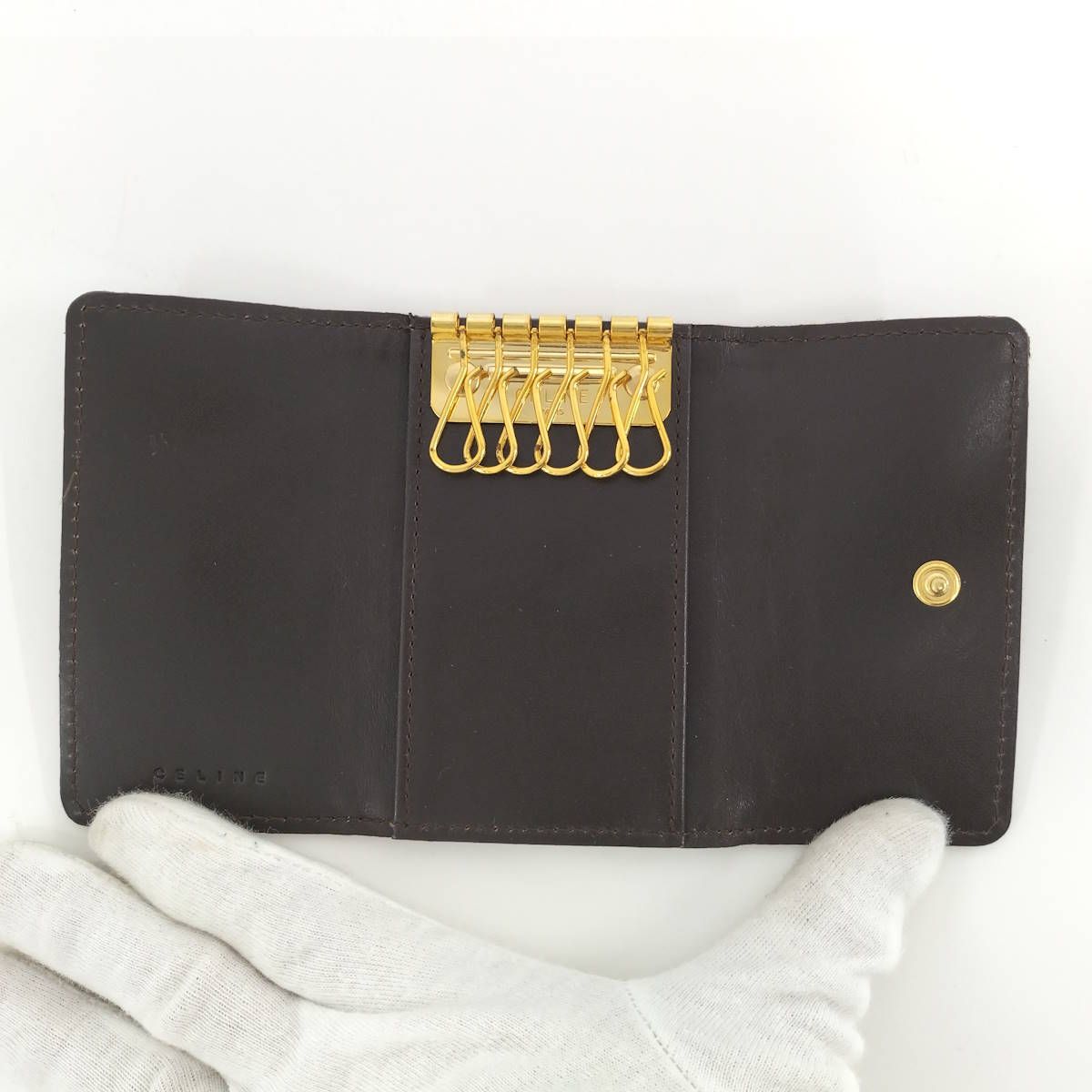 CELINE 6連キーケース マカダム キャンバス ブラウン - メルカリ