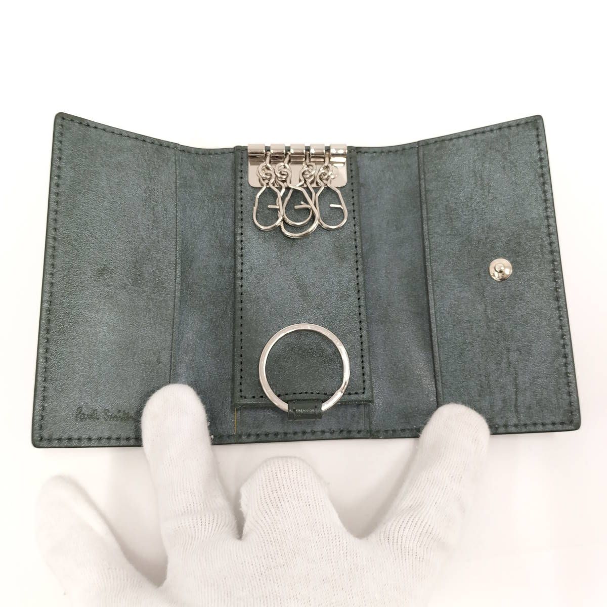 Paul Smith 4連キーケース ワックスレザー グリーン