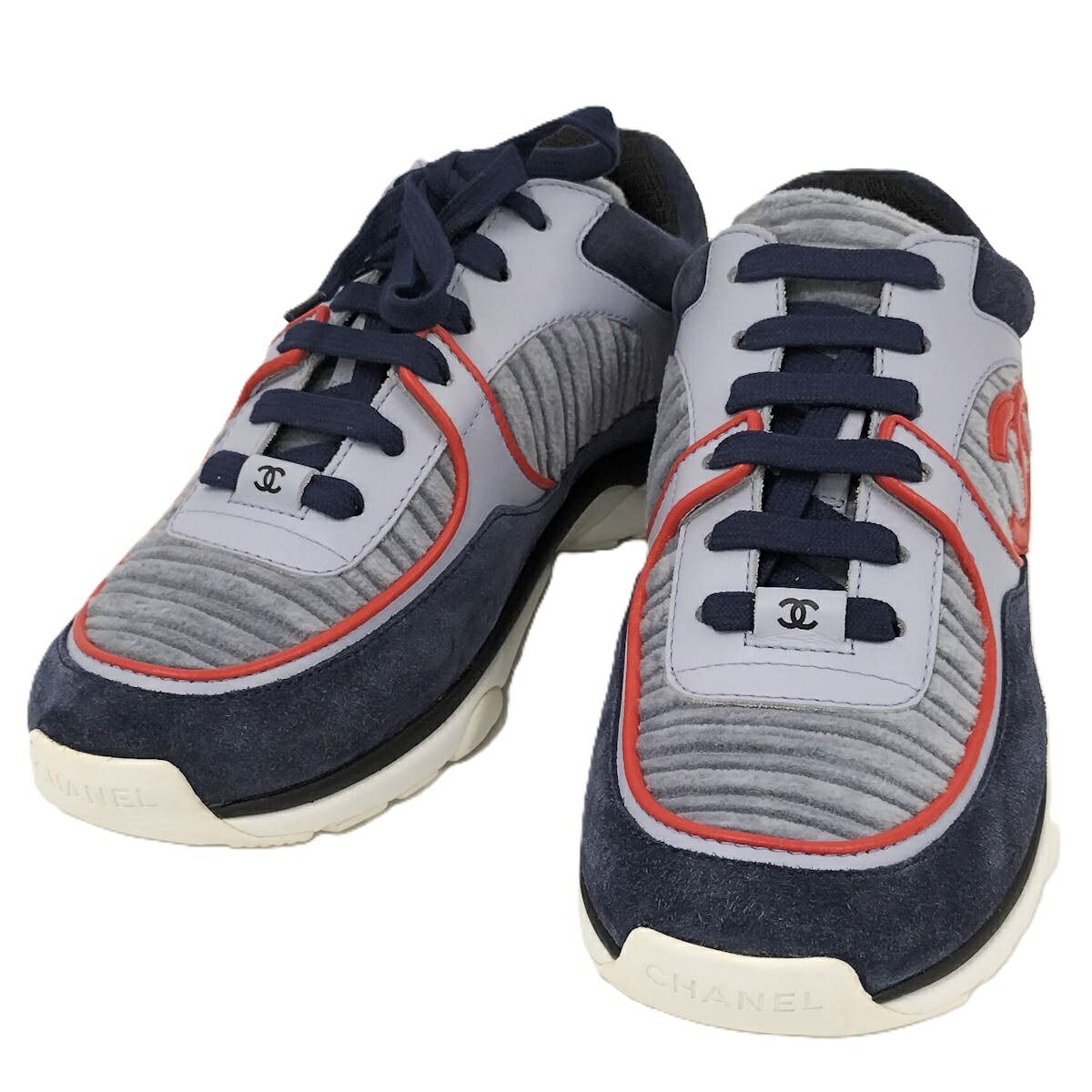 CHANEL スニーカー ココマーク ロゴ レディース 表記サイズ38 G34052