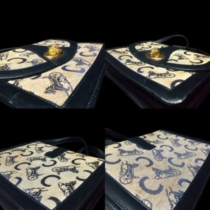 人気 CELINE セリーヌ ショルダーバッグ 馬車金具 Cマカダム