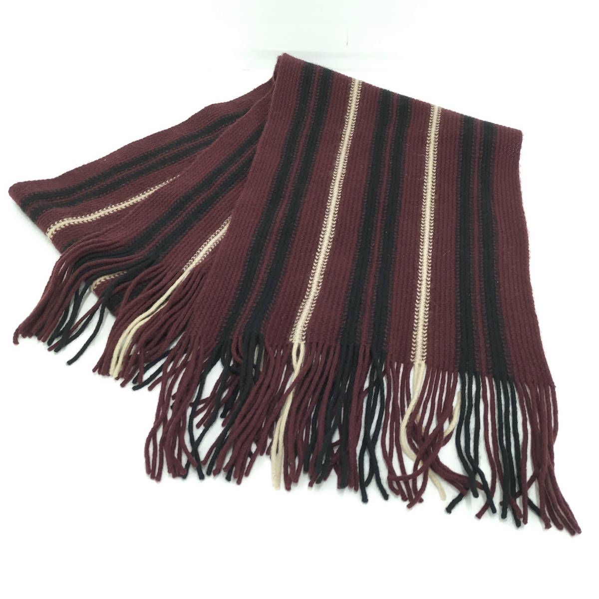 BURBERRY LOLDON マフラー ボルドー カシミヤ100％ - メルカリ