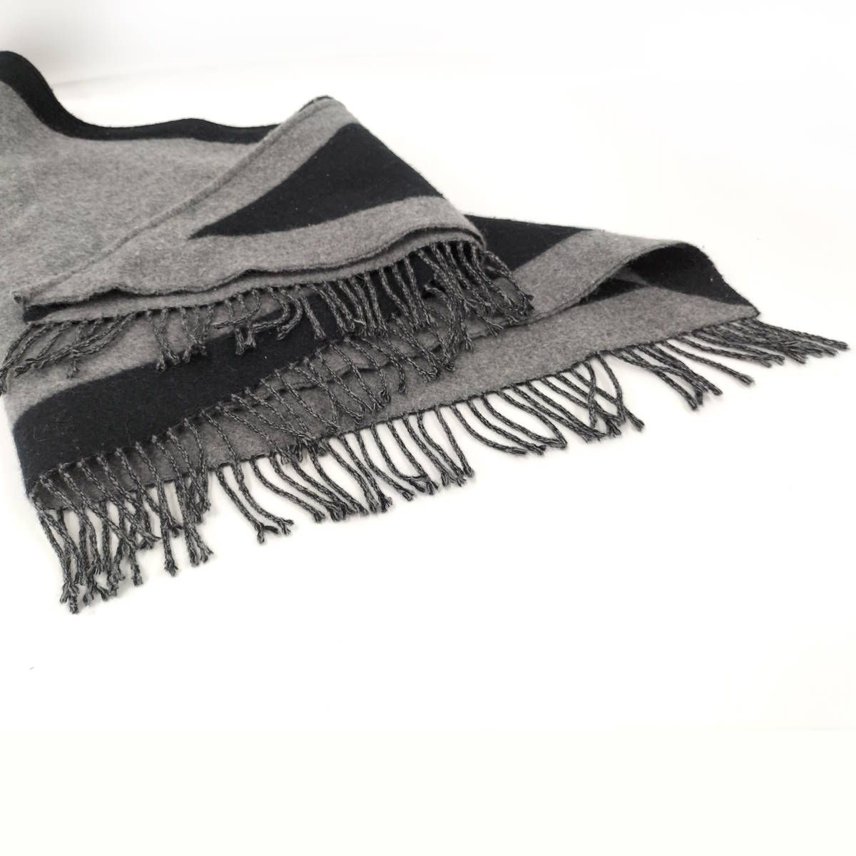 BURBERRY ストール ウール カシミヤ ブラック グレー マフラー 小物 レディース