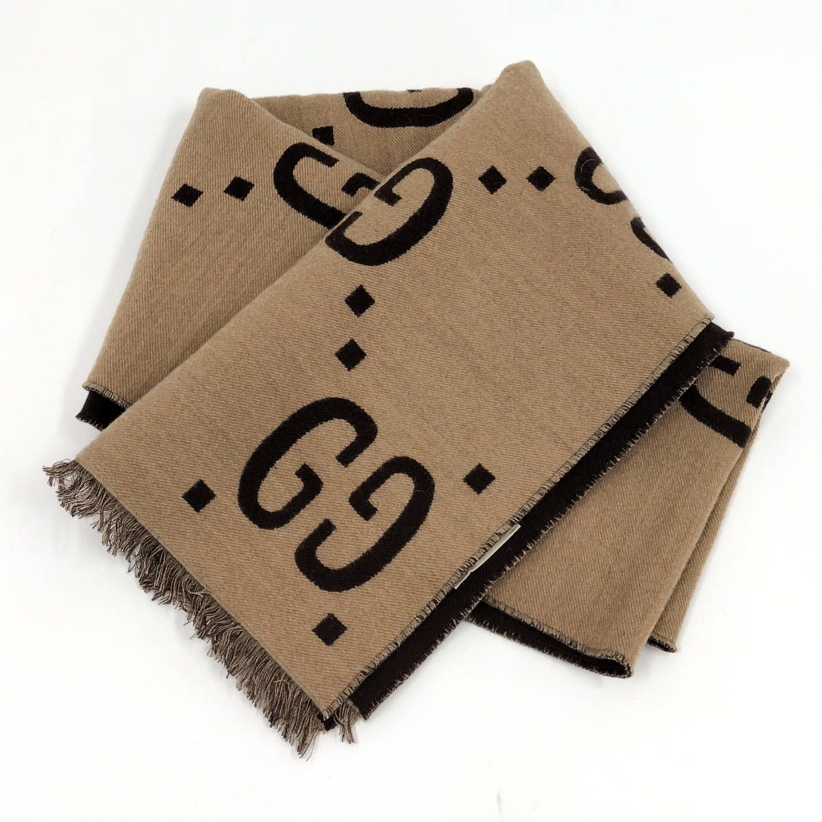  GUCCI マフラー GGジャガード ベージュ 495592 マフラー 小物