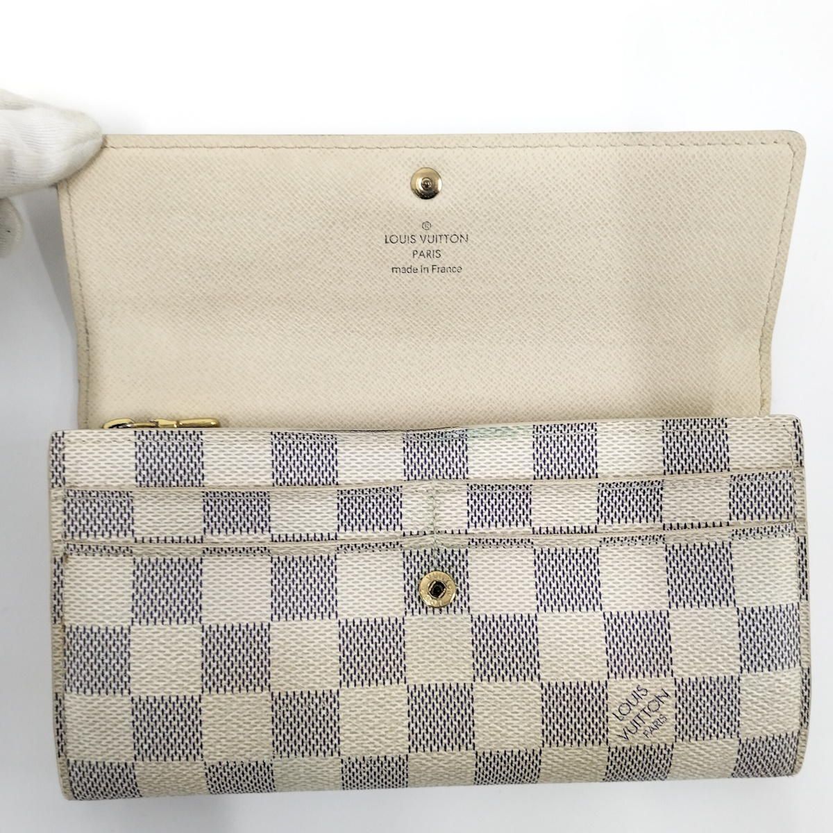 LOUIS VUITTON ポルトフォイユ サラ 二つ折り長財布 ダミエ アズール