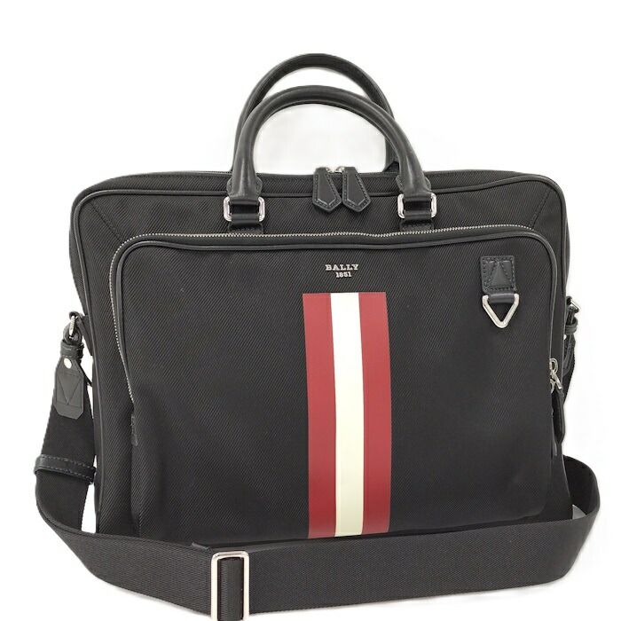 BALLY ブリーフケース 2 WAYビジネスバッグ ナイロンキャンバス ブラック系