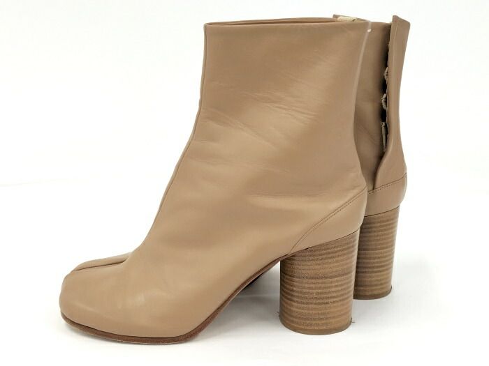 Maison Margiela ショートブーツ TABI タビ レザー ベージュ 表記サイズ40