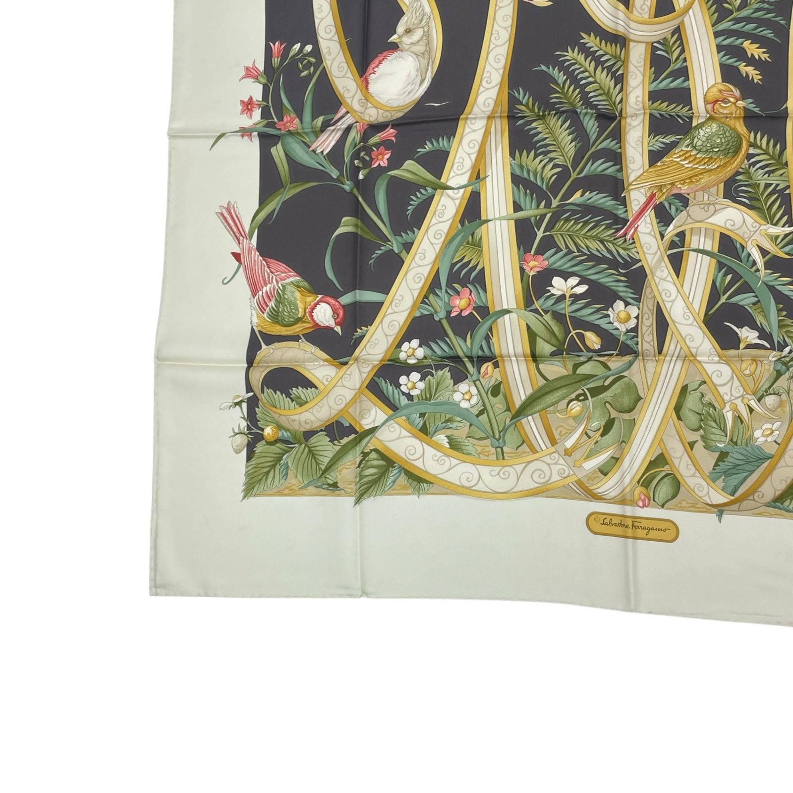 極美品 Salvatore Ferragamo サルヴァトーレ フェラガモ スカーフ 大判