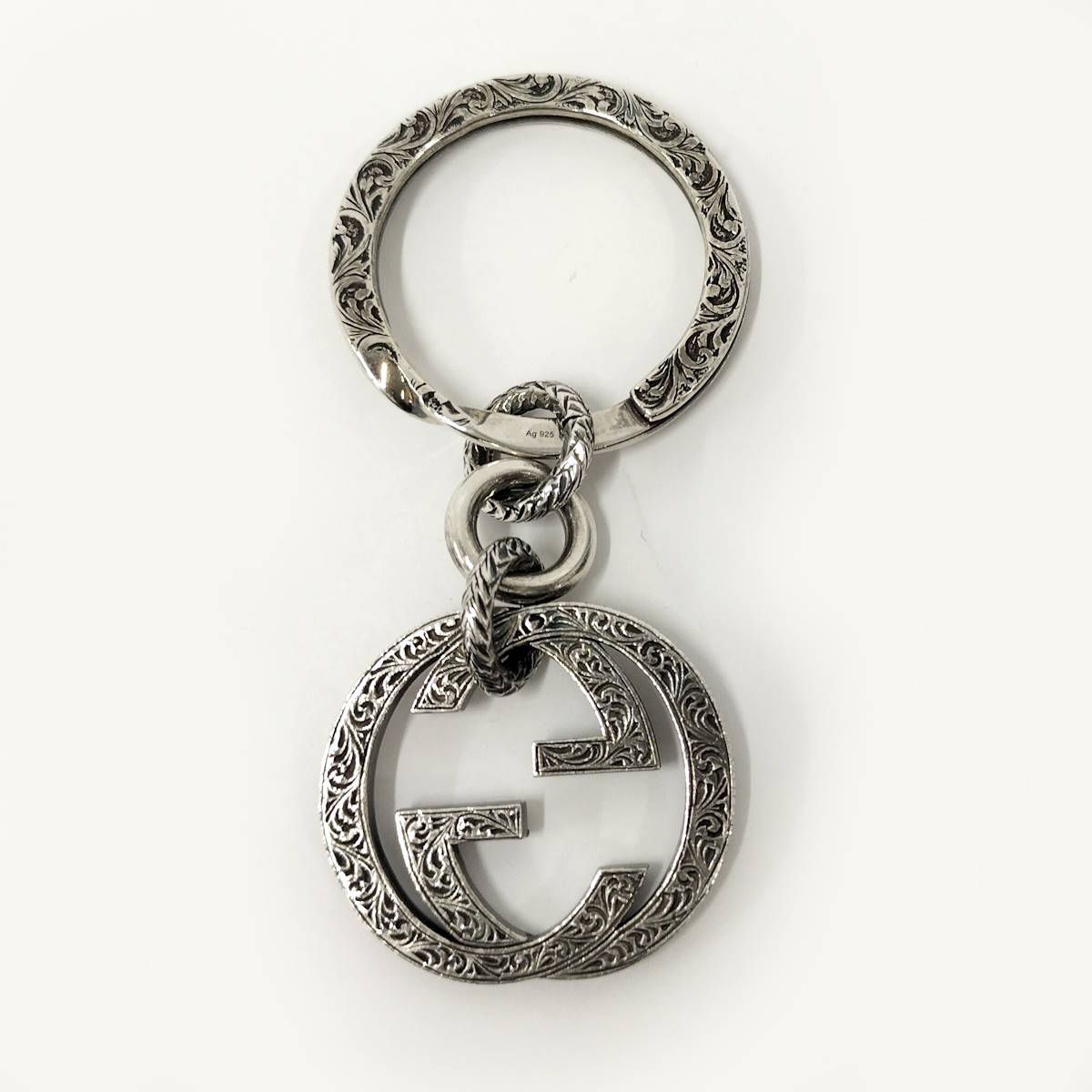 GUCCI キーホルダー キーリング インターロッキングG アラベスク SV925