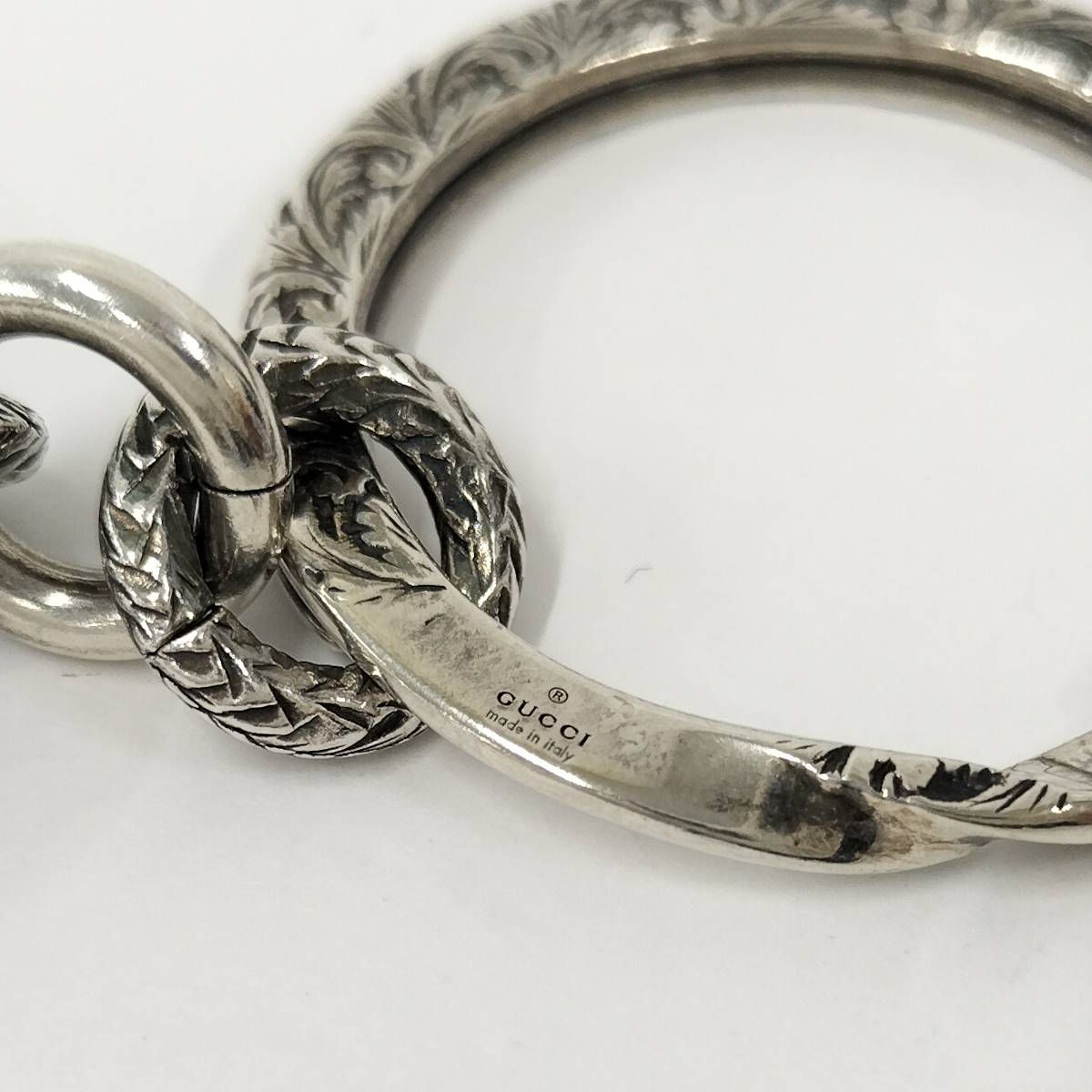 GUCCI キーホルダー キーリング インターロッキングG アラベスク SV925