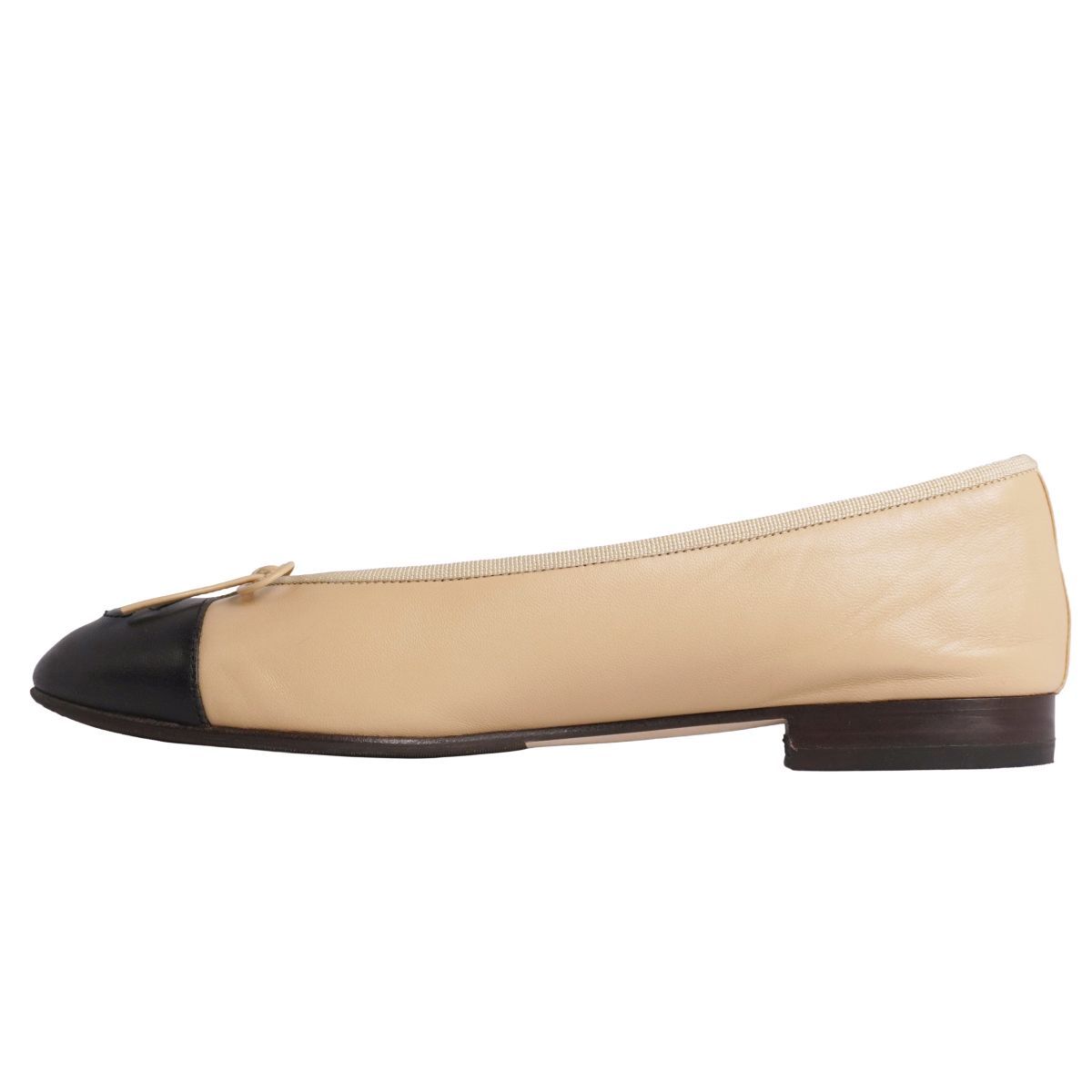 美品 シャネル CHANEL パンプス バレリーナ G02819 リボン ココマ