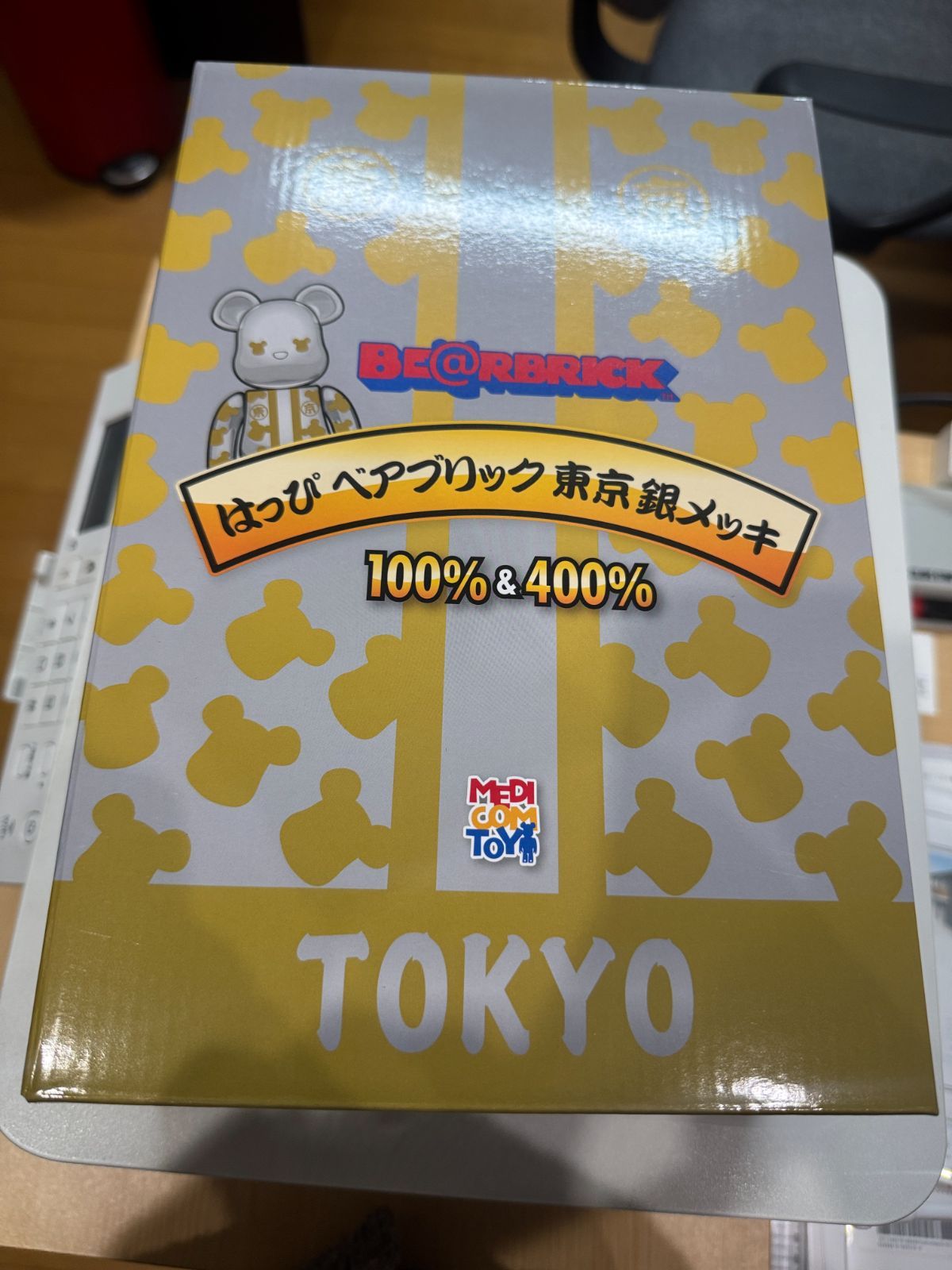 BE RBRICK はっぴ東京 銀メッキ 100％ 400％ ベアブリック