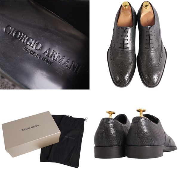 ジョルジオ アルマーニ ビジネスシューズ 43 美品 未使用 ジョルジオアルマーニ GIORGIO ARMANI レザーシューズ オッ