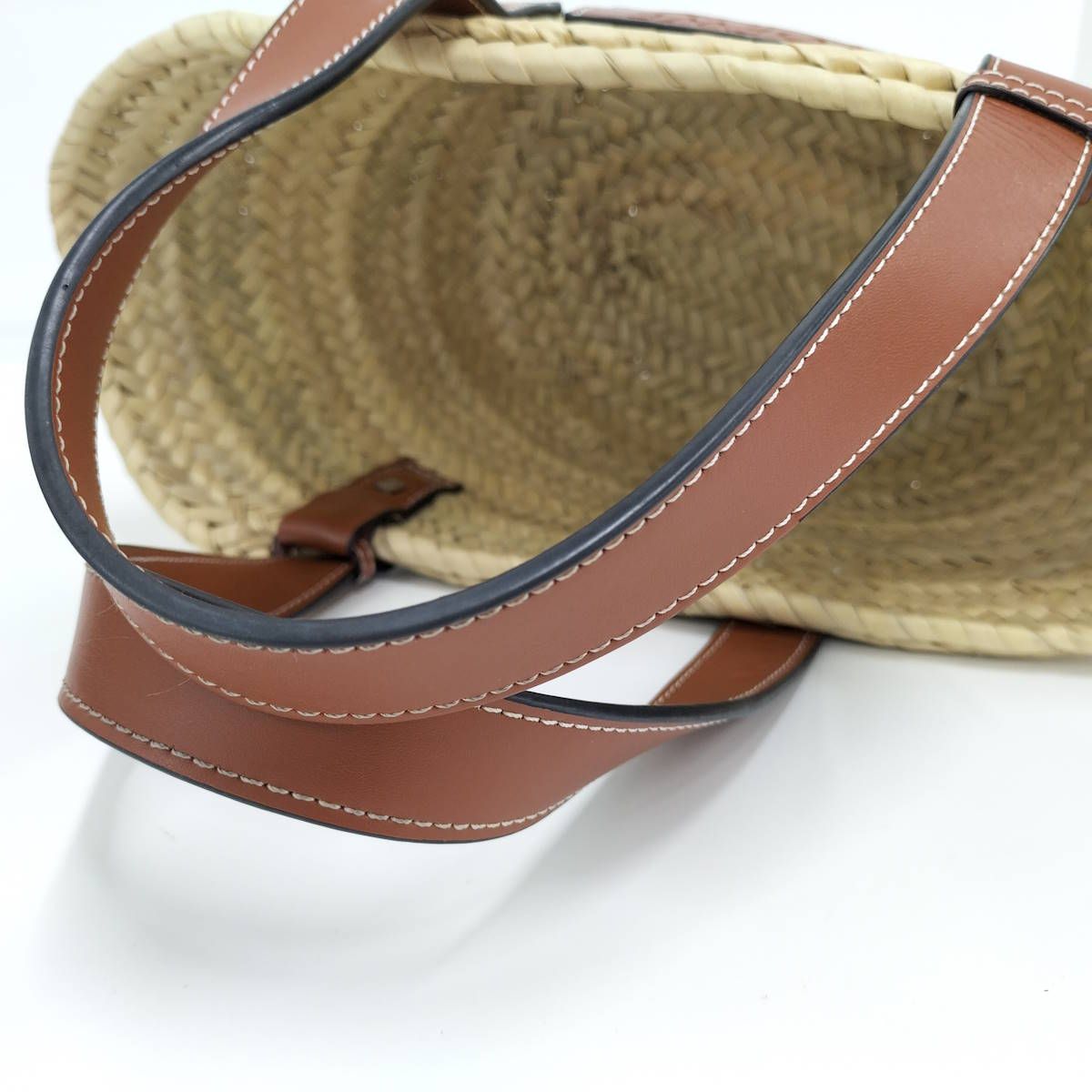  LOEWE ハンドバッグ かごバッグ ラフィア レザー ベージュ ブラウン かごバッグ バッグ
