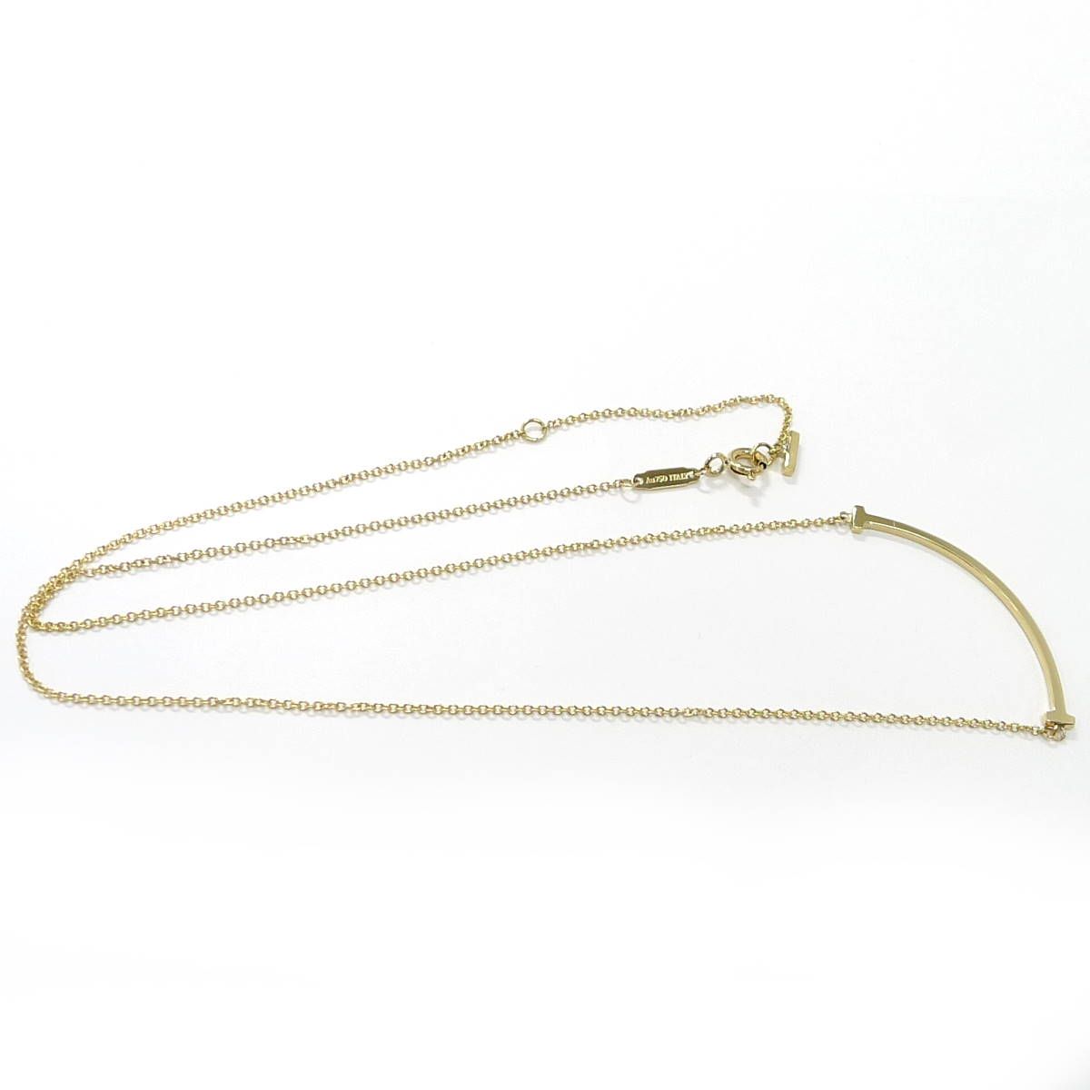 Tiffany＆Co. ネックレス Tスマイル スモール 750YG K18YG イエロー