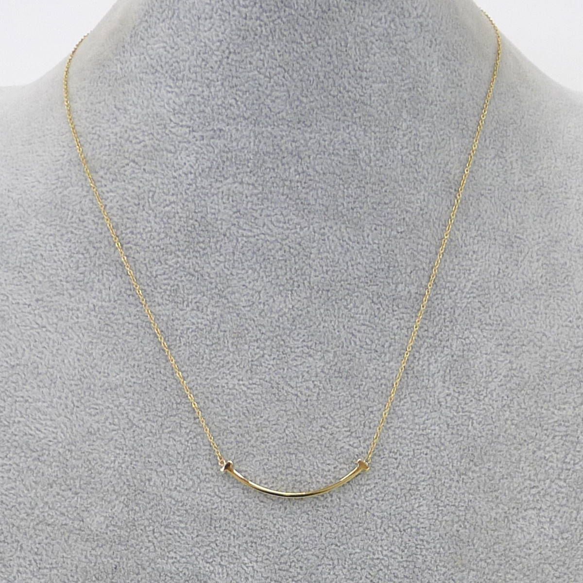 Tiffany＆Co. ネックレス Tスマイル スモール 750YG K18YG イエロー