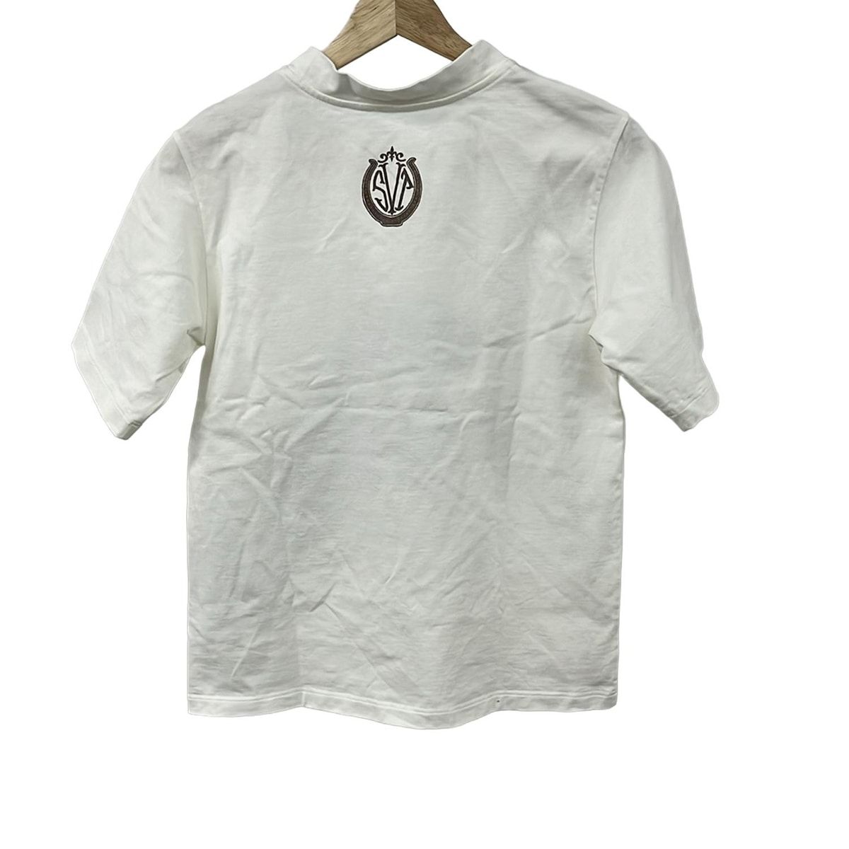 セブンテン バイミホカワヒト 半袖Tシャツ サイズM レディース - 白×ダークブラウン×ライトブラウン クルーネック 馬