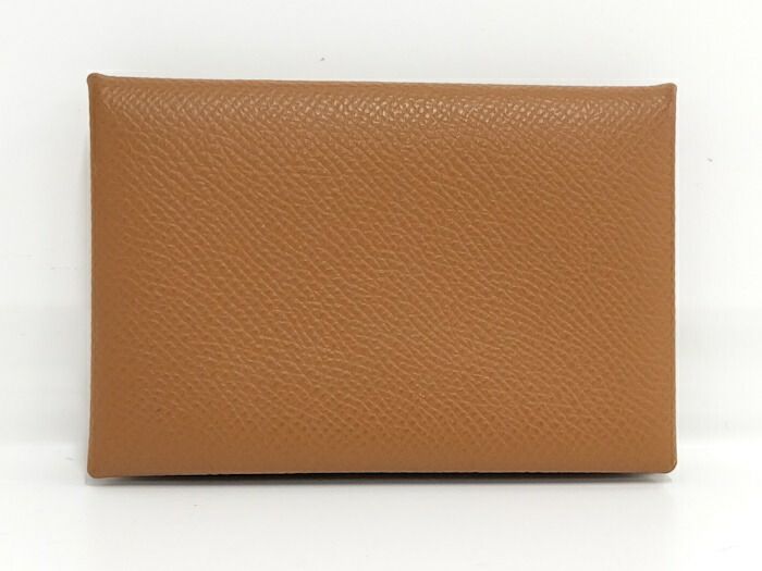HERMES カルヴィ ヴェルソ カードケース ヴォーエプソン ブラウン Y刻印