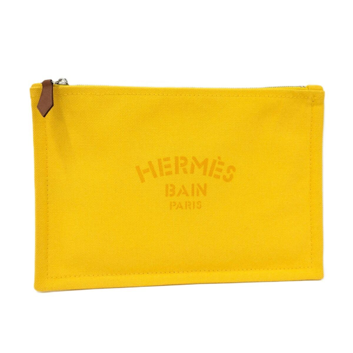 HERMES ヨッティングPM ポーチ キャンバス イエロー - メルカリ