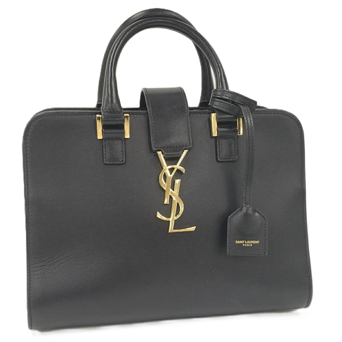 Saint Laurent ベイビーカバス ハンドバッグ レザー ブラック 568853