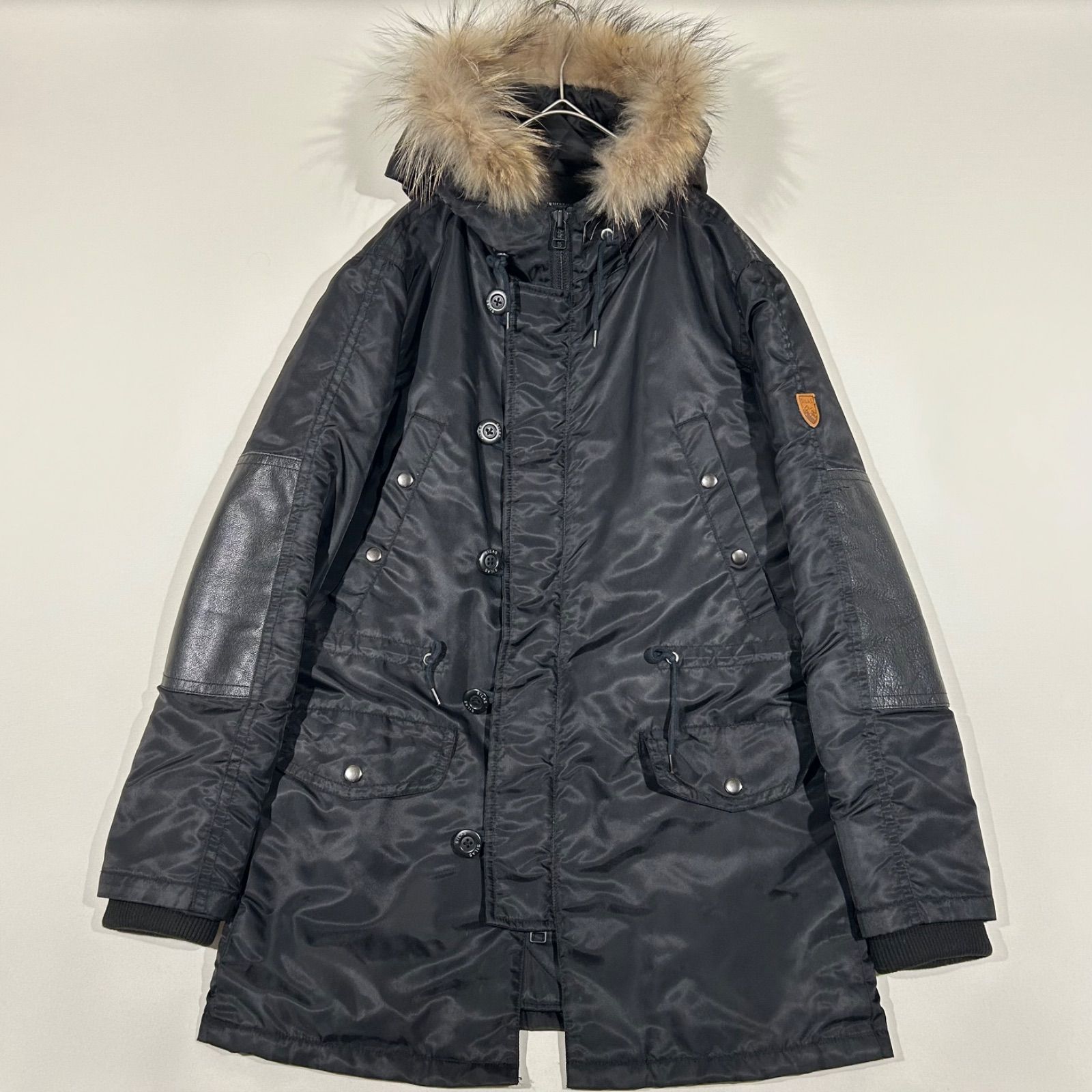 サイラス SILAS N-3B ブラック 黒 ミリタリーコート リアルファー