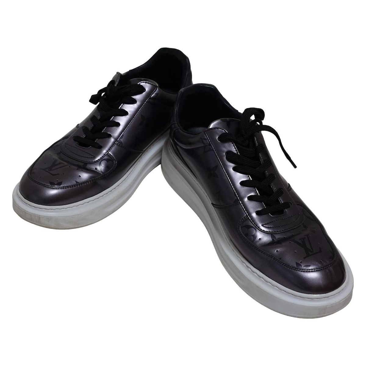 Louis Vuitton ブラック スニーカー Louis Vuitton Trainer 'Embossed Monogram - Black'-From JASkiscks