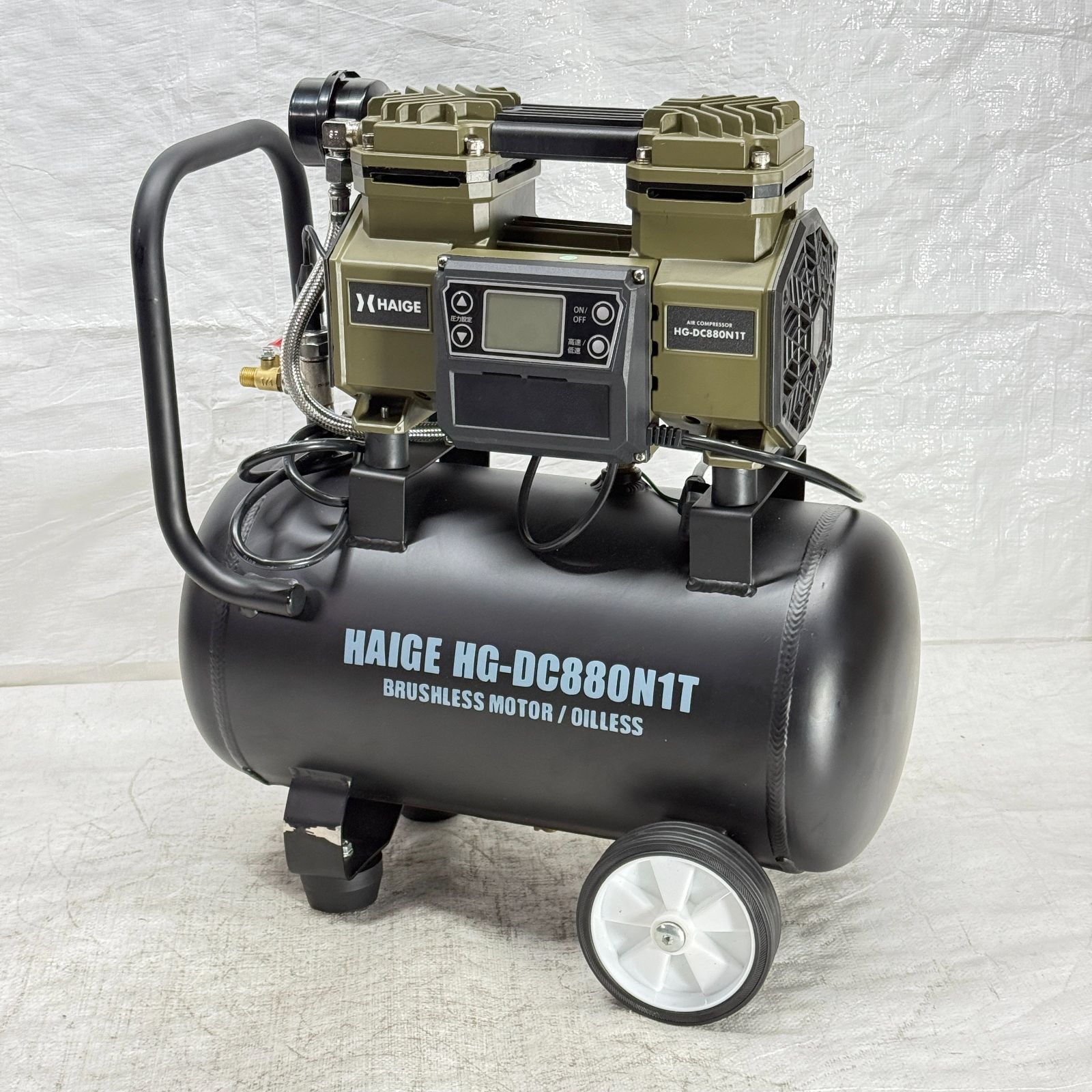 エアーコンプレッサー 100 V 17 L オイルレス 最大圧力0.9 MPa 静音 小型 HG- 1245-1