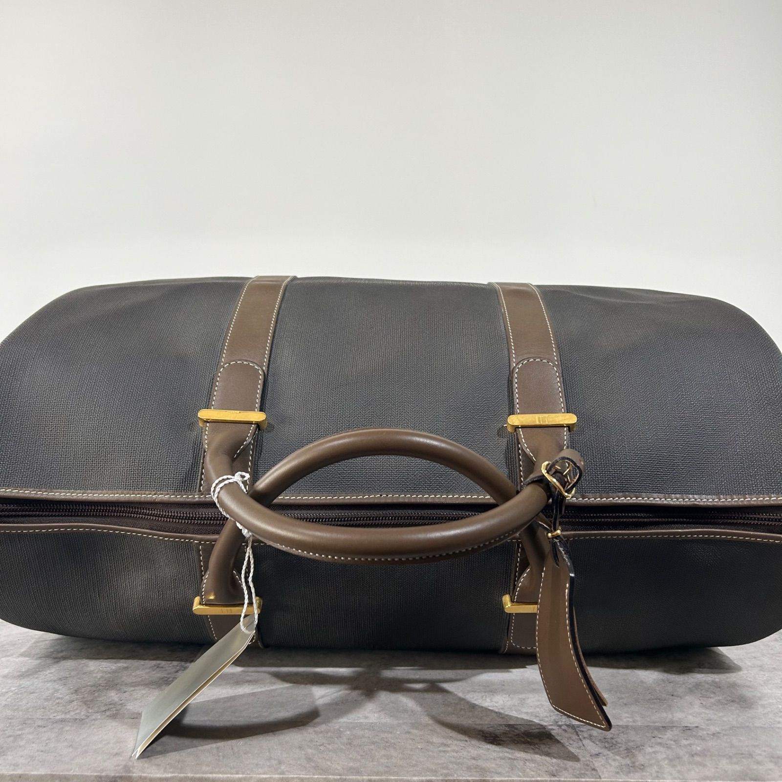 美品】 ダンヒル Dunhill ヘリンボーン ボストンバッグ 鍵付き 旅行 