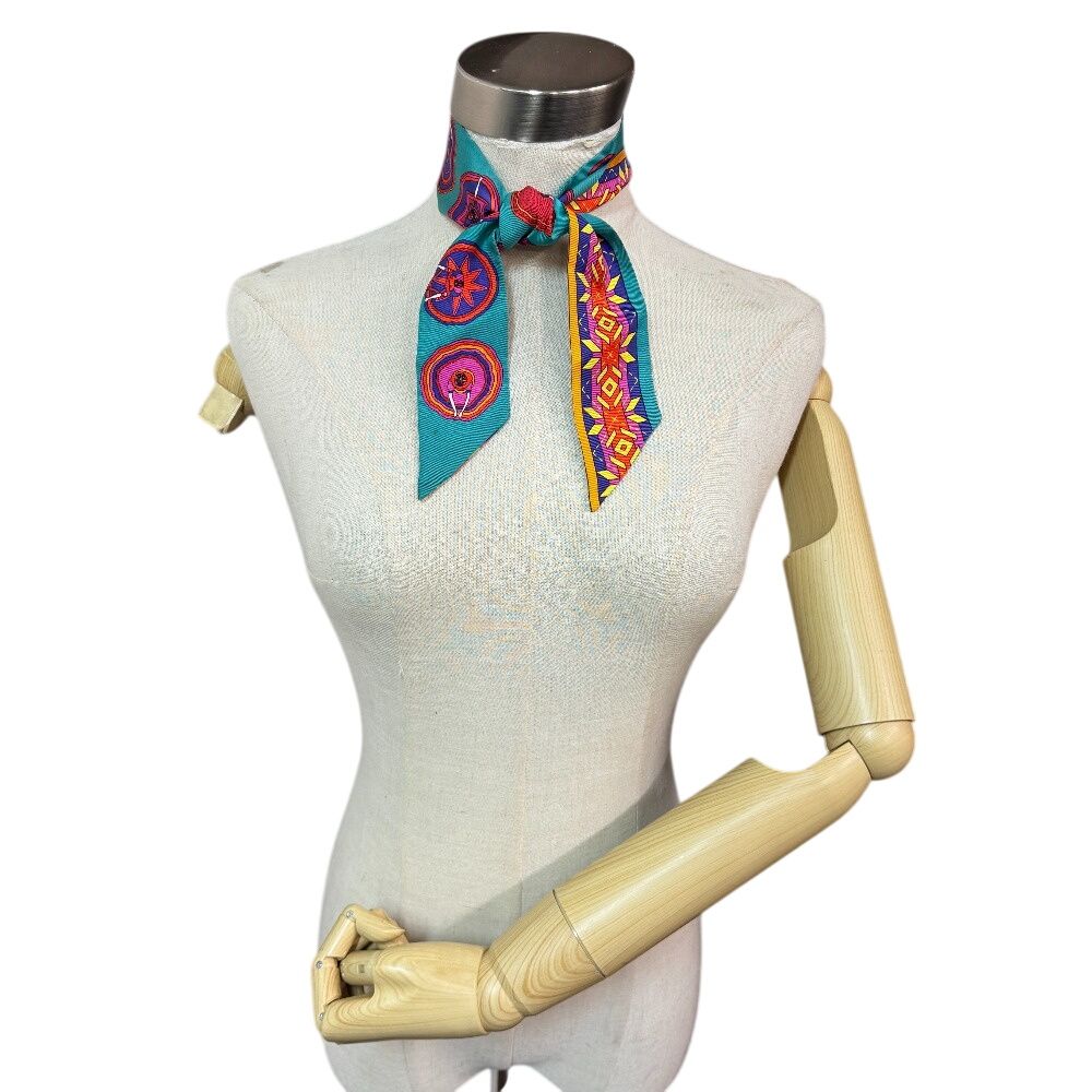 HERMES エルメス バレリーナ ツイリー スカーフ グリーン レディース