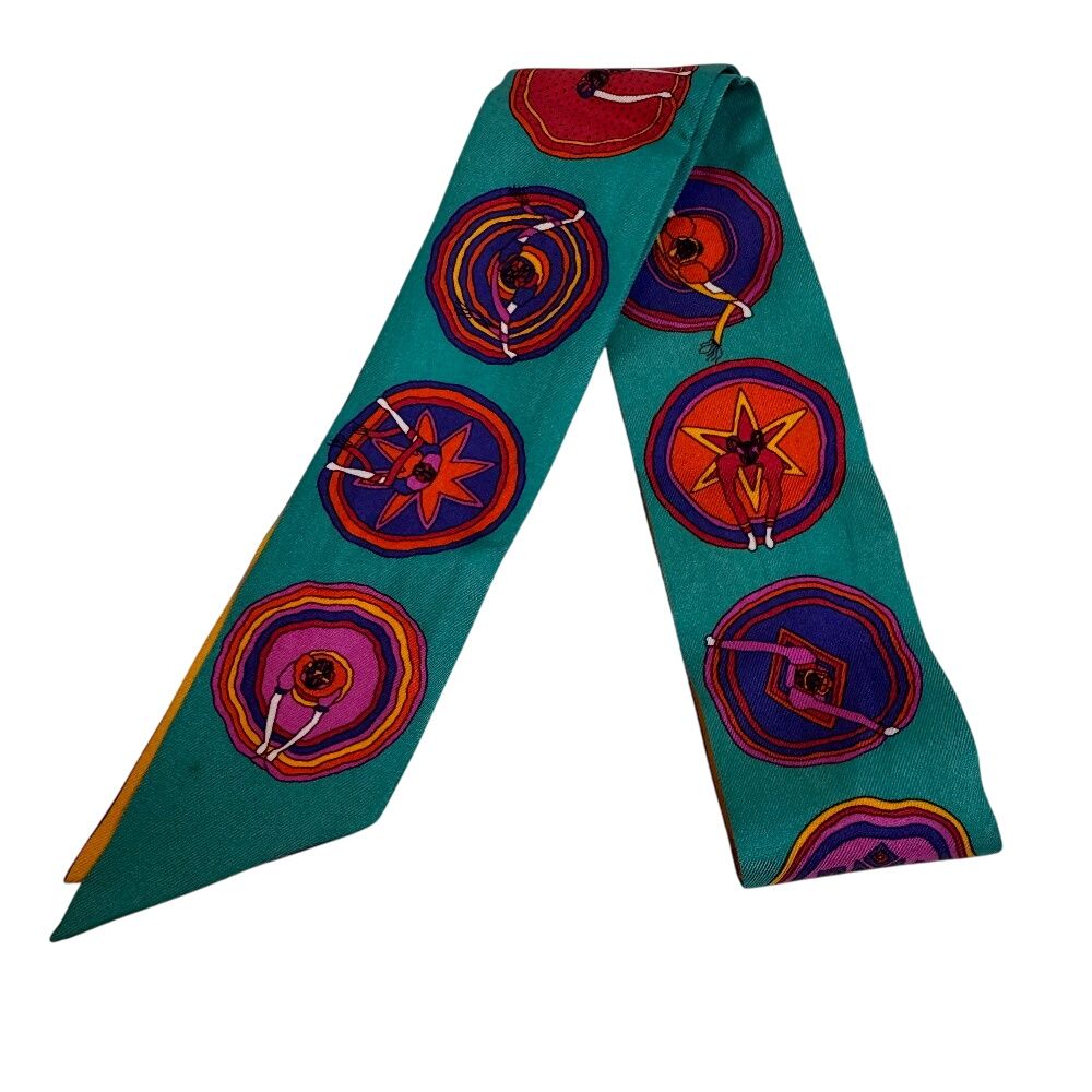 HERMES エルメス バレリーナ ツイリー スカーフ グリーン レディース