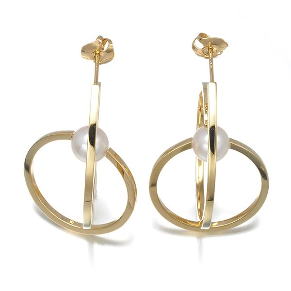 TASAKI タサキ ピアス パール 真珠 7.6 mm キネティック K 18 YG 180673