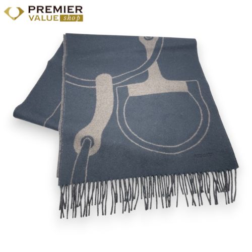 エルメス マフラー メタル エケストル 40 170 黒 カフェ カシミヤ