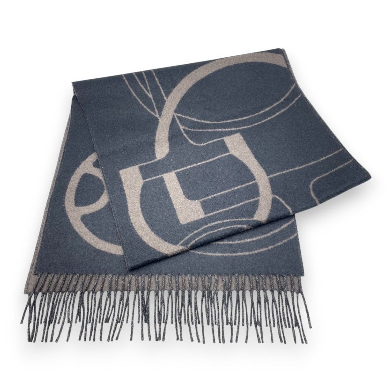 エルメス マフラー メタル エケストル 40 170 黒 カフェ カシミヤ