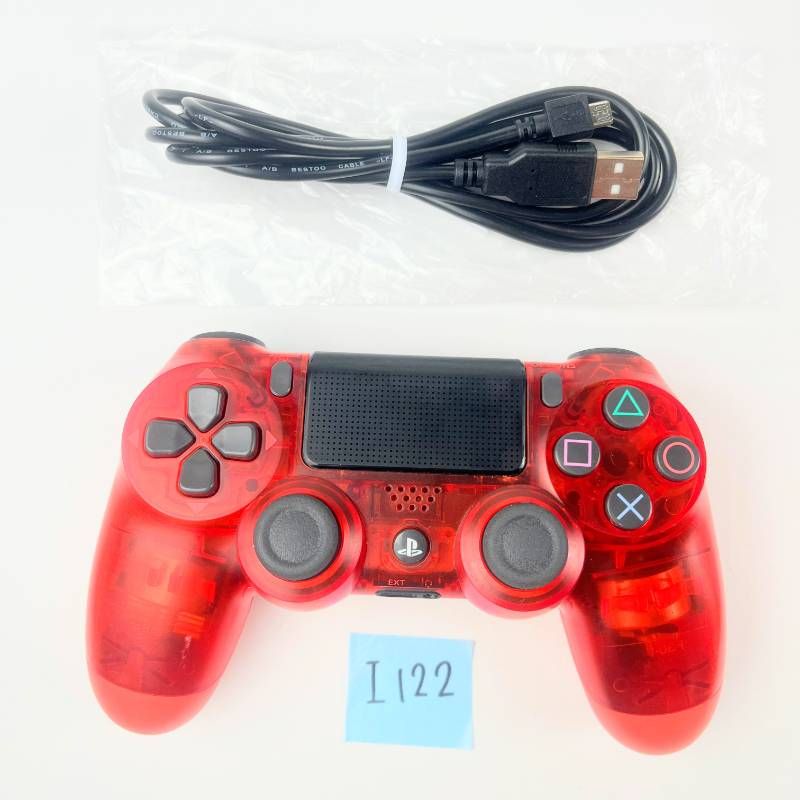 ∞I122【限定カラー】SONY DUALSHOCK4 レッドクリスタル USBコード付き