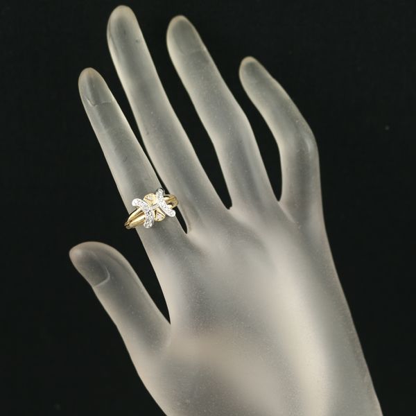 k18 pt900 CELINE ダイヤモンド リング 指輪 セリーヌ マカダム セリーヌ リング ダイヤ ダイヤモンド 0.15ct マカダム コンビカラー 9