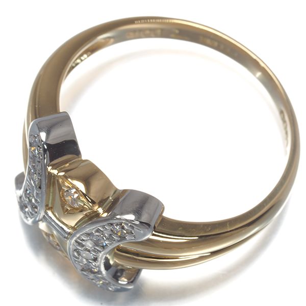 セリーヌ リング ダイヤ ダイヤモンド 0.15ct マカダム コンビカラー 9