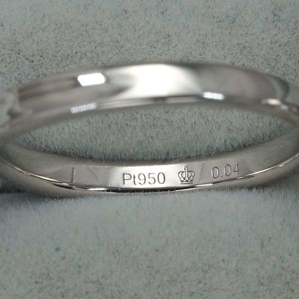 ロイヤルアッシャー リング ダイヤ ダイヤモンド 0.04ct 8号 Pt950