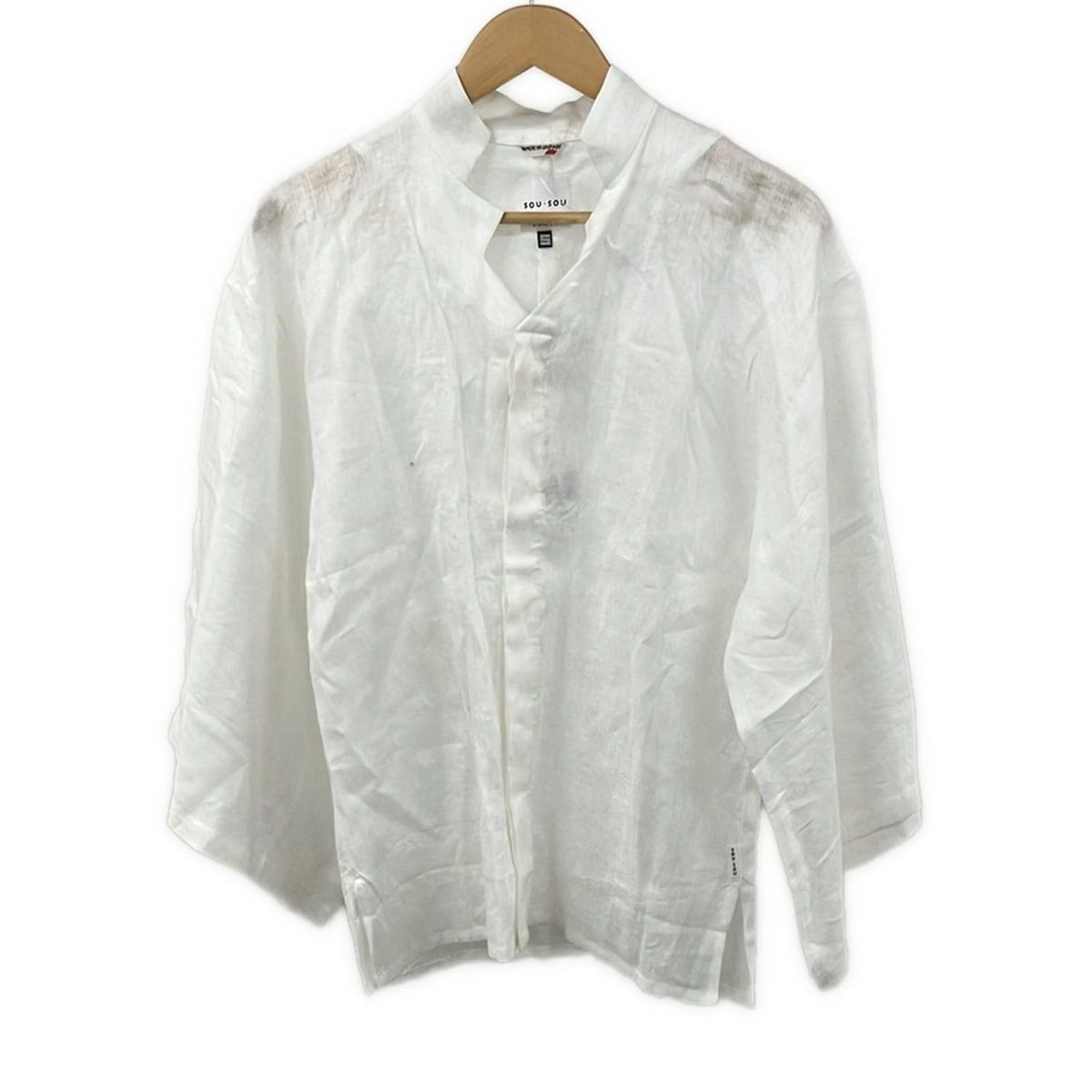 SOU ソウソウ 七分袖シャツブラウス サイズS レディース 白