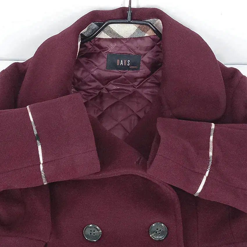 DAKS キッズ 裏地キルティング ダブル ロング ウールコート