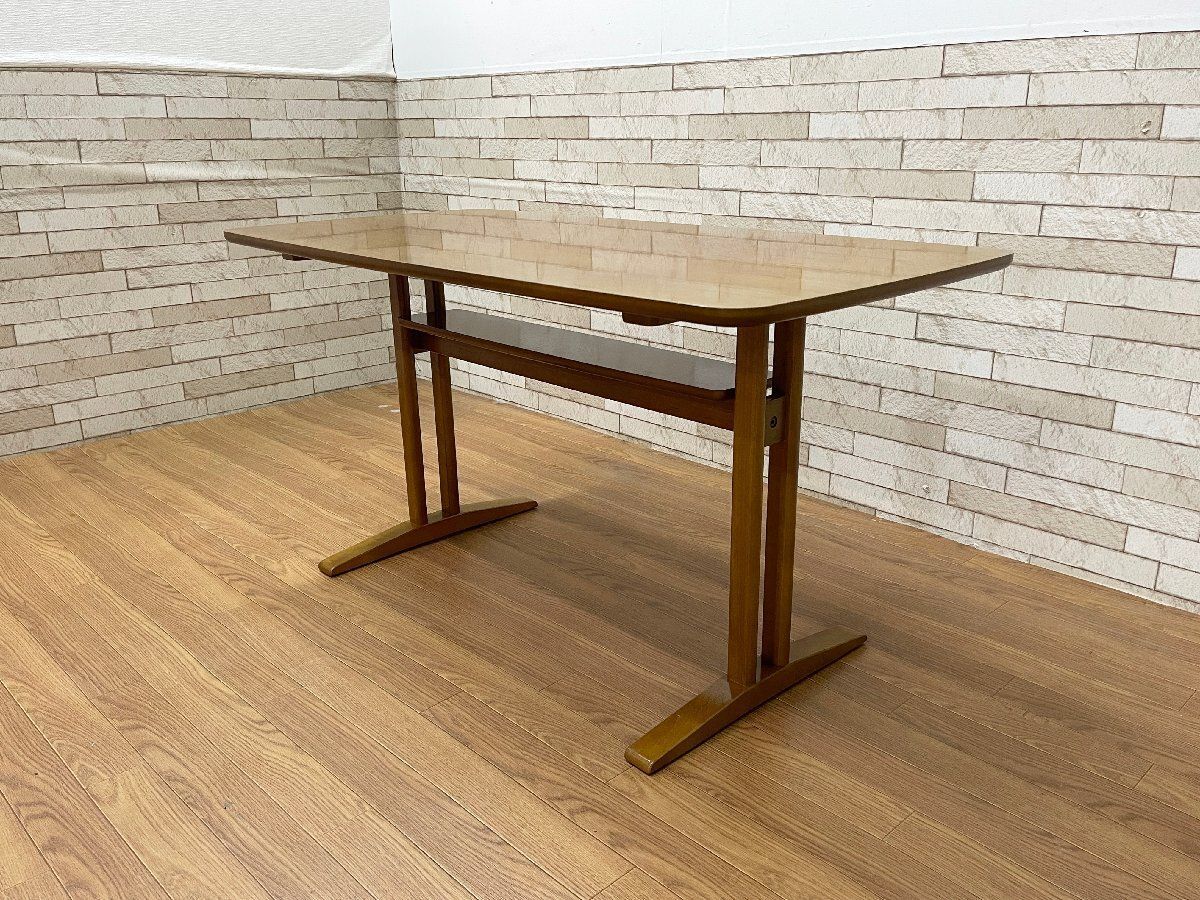 カリモク60 カフェテーブル1200 ダイニングテーブル ソファテーブル 机 ウォールナット色 定価7.7万 畑1209