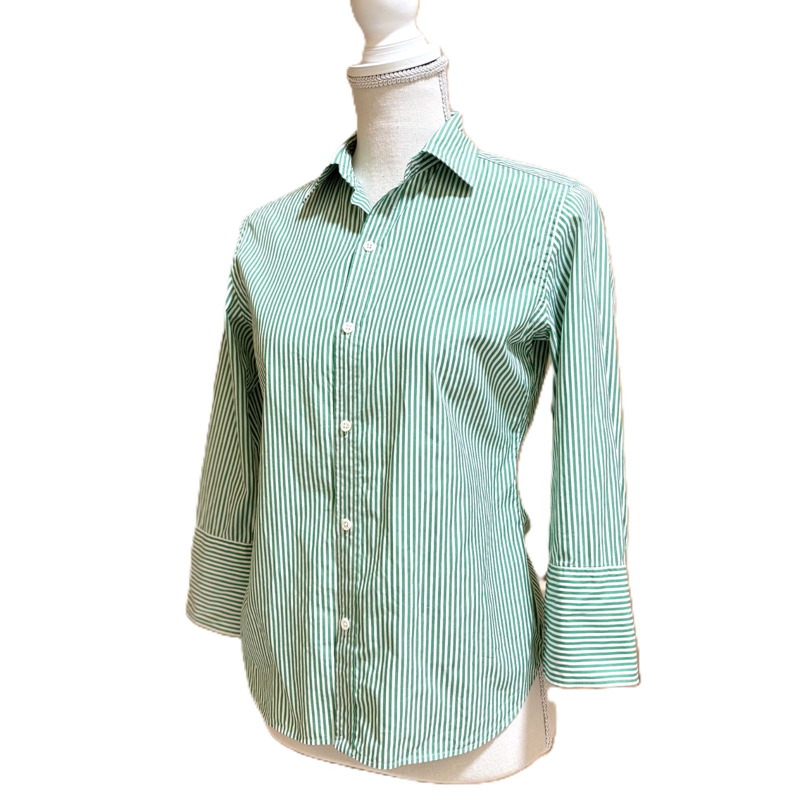 used】Ralph Lauren ラルフローレン レディース 9 シャツ グリーン