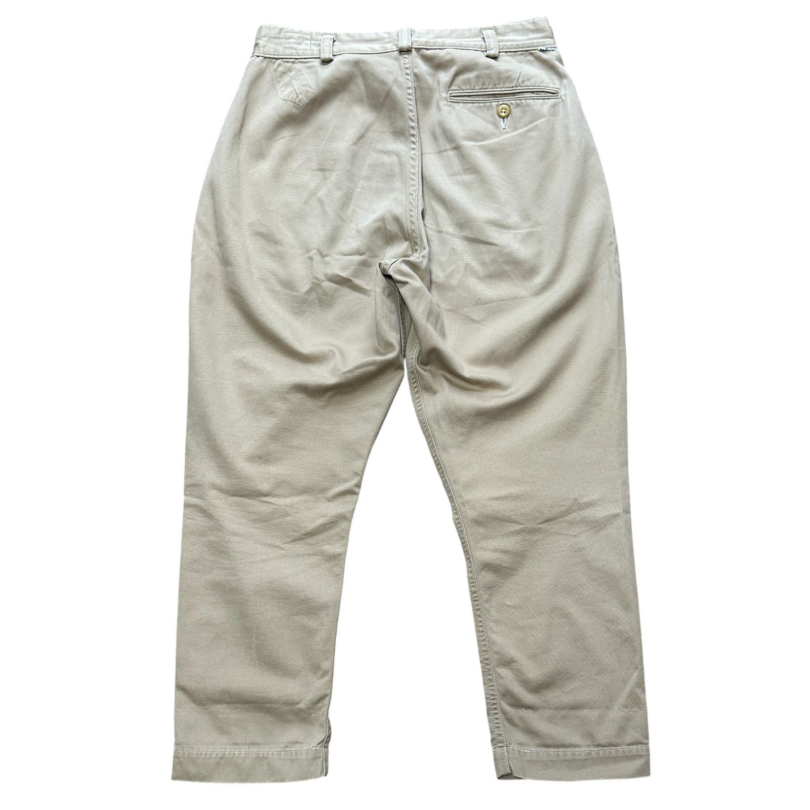 orSlow オアスロウ 日本製 クロップド タック チノパンツ ベージュ