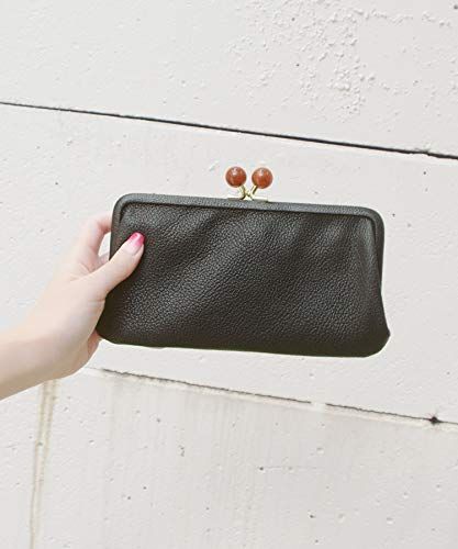 ペルケ アクリル玉がま口長財布 08-06-03161 BK ストレッチ性 財布 