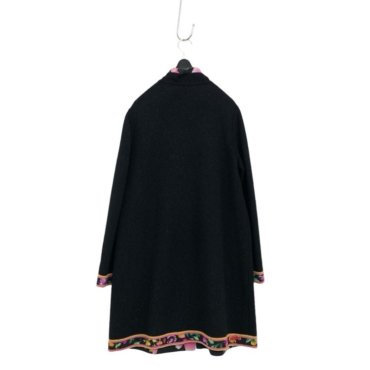 LEONARD レオナール リバーシブル コート ウール アンゴラ混 ブラック