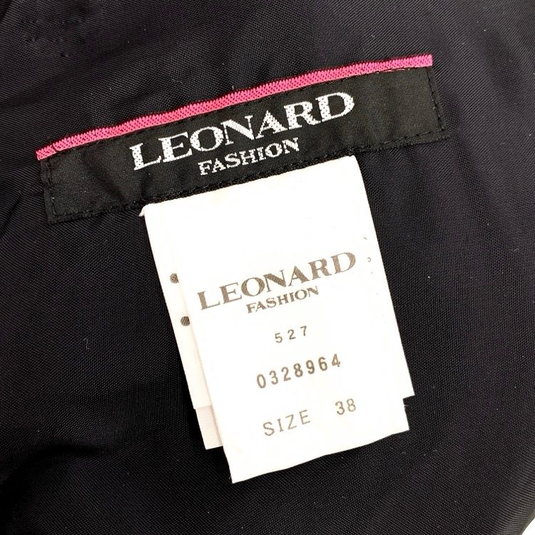 レオナール リバーシブル コート ウール アンゴラ混 総柄 トリム 11 LEONARD レオナール リバーシブル コート ウール アンゴラ混 ブラック