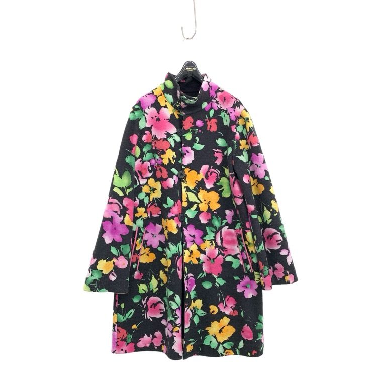 LEONARD レオナール リバーシブル コート ウール アンゴラ混 ブラック